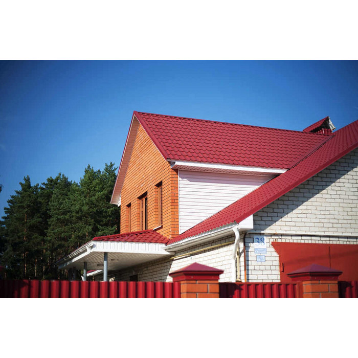 Металлочерепица Grand Line Classic (Классик) 0,5 Atlas RAL 3005 Красное вино фото 6