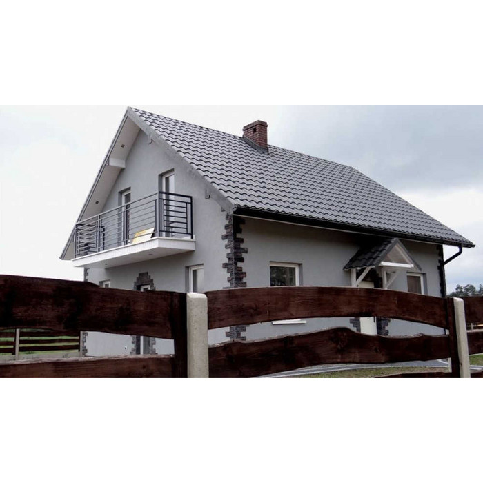 Металлочерепица Grand Line Classic (Классик) 0,5 Quarzit RAL 7024 Мокрый асфальт фото 5