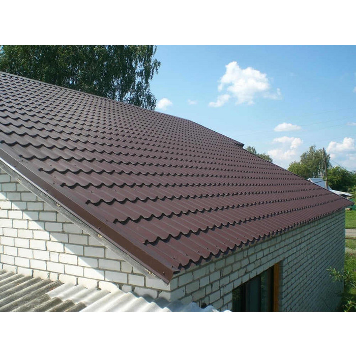 Металлочерепица Grand Line Classic (Классик) 0,5 Quarzit PRO Matt RAL 8017 Шоколад фото 5