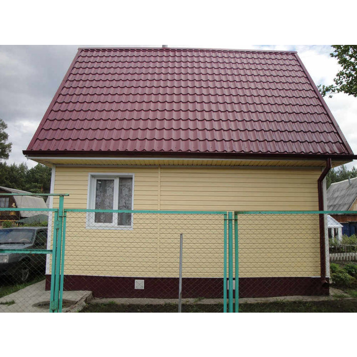 Металлочерепица Металл-Профиль Супермонтеррей 0,45 VikingMP® RAL 3005 Красное вино фото 7