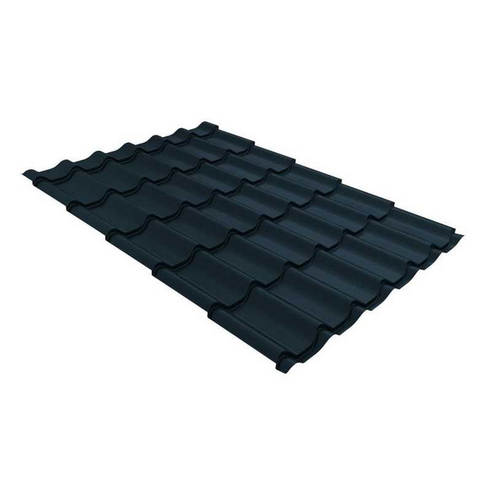 Металлочерепица Grand Line Classic (Классик) 0,5 GreenCoat Pural Matt BT RAL 7024 Zn 140 Мокрый асфальт