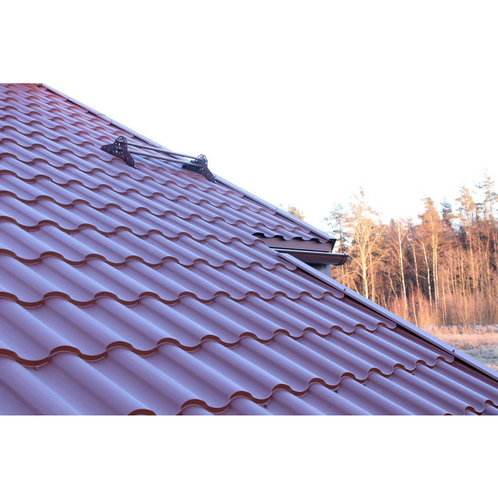 Металлочерепица Grand Line Kredo (Кредо) 0,5 Atlas RAL 3005 Красное вино фото 2