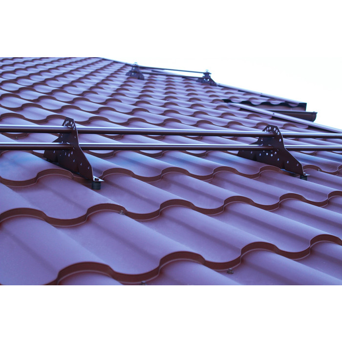 Металлочерепица Grand Line Kredo (Кредо) 0,5 Satin RAL 3005 Красное вино фото 3
