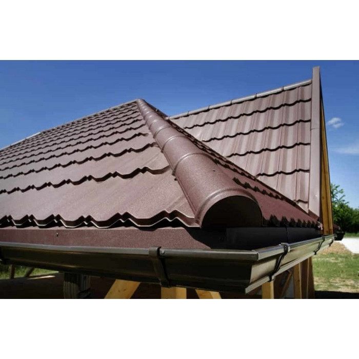 Металлочерепица Grand Line Kvinta plus (Квинта Плюс) 0,5 Atlas RAL 8017 Шоколад фото 5
