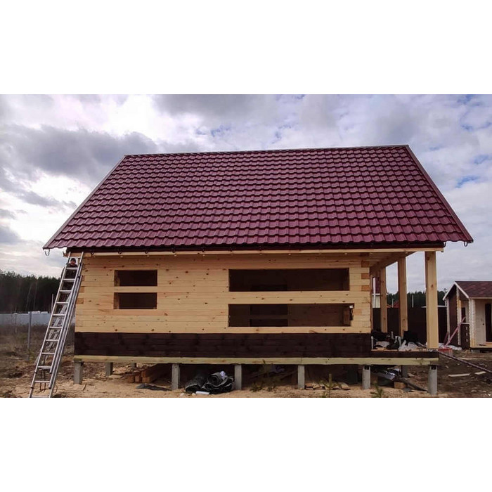 Металлочерепица Grand Line Kvinta plus (Квинта Плюс) 0,5 Atlas RAL 3005 Красное вино фото 5