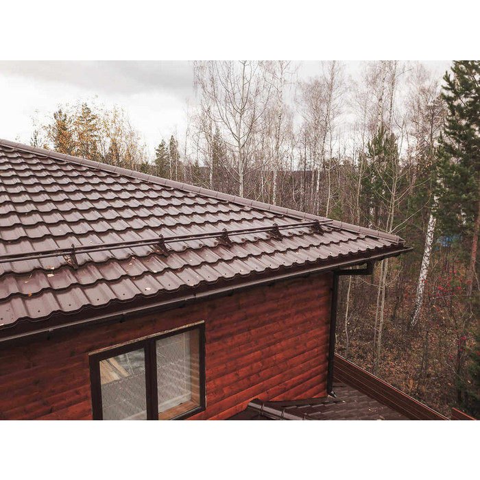 Металлочерепица Grand Line Kvinta Uno (Квинта Уно) 0,5 Atlas RAL 8017 Шоколад фото 3