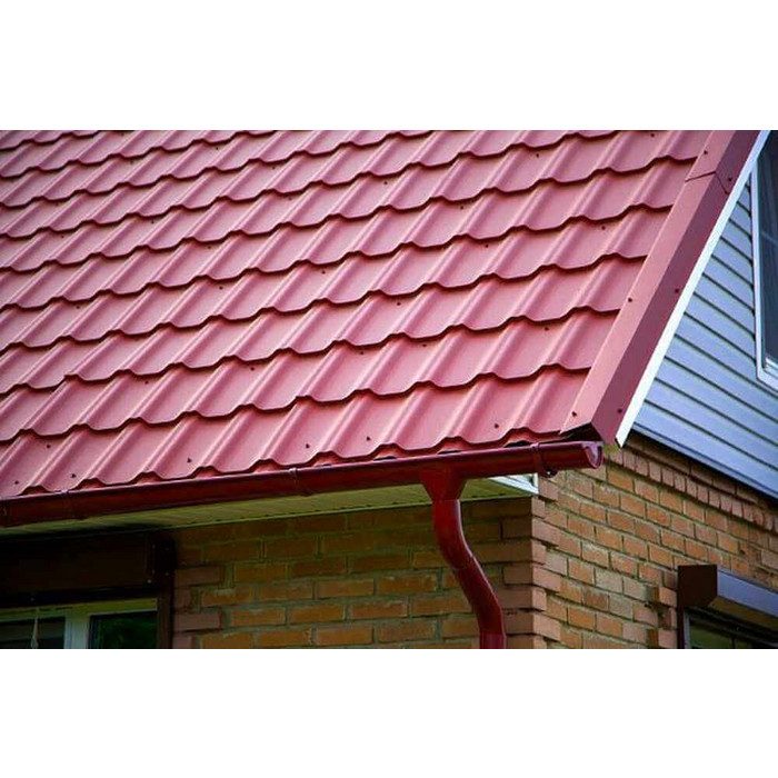 Металлочерепица Grand Line Kvinta Uno (Квинта Уно) 0,5 Quarzit RAL 3005 Красное вино фото 4