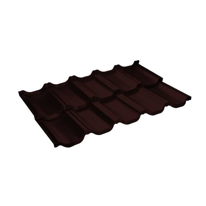 Металлочерепица Grand Line Kvinta Uno (Квинта Уно) 0,5 GreenCoat Pural Matt BT RAL 8017 Шоколад