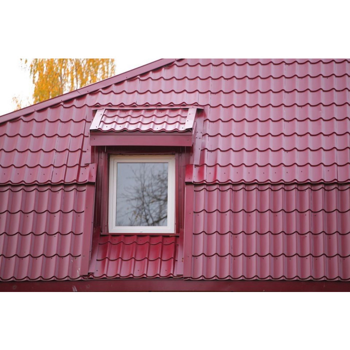 Металлочерепица Grand Line Modern 0,4 Полиэстер RAL 3005 Красное вино фото 4