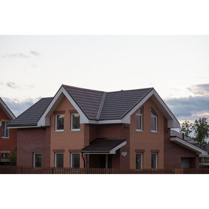 Металлочерепица Grand Line Modern 0,45 Полиэстер RAL 8017 Шоколад фото 3