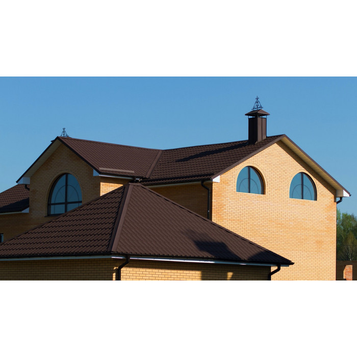 Металлочерепица Grand Line Modern 0,45 Drap RAL 8017 Шоколад фото 4
