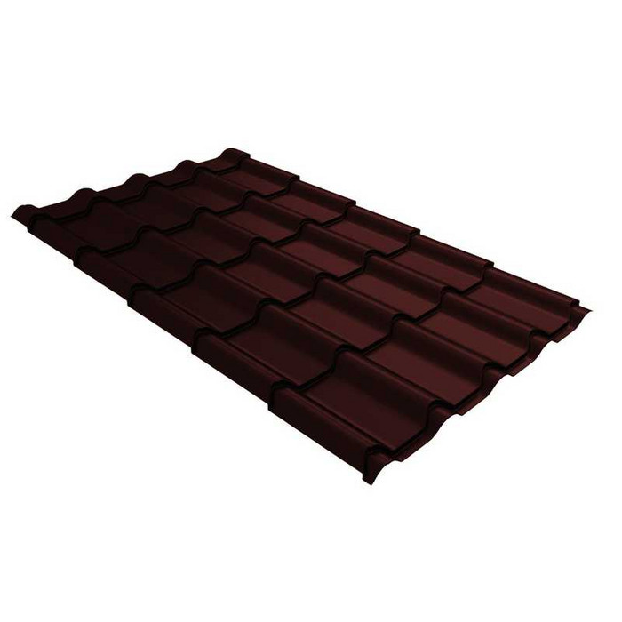 Металлочерепица Grand Line Kamea (Камея) 0,5 GreenCoat Pural Matt BT RAL 8017 Шоколад