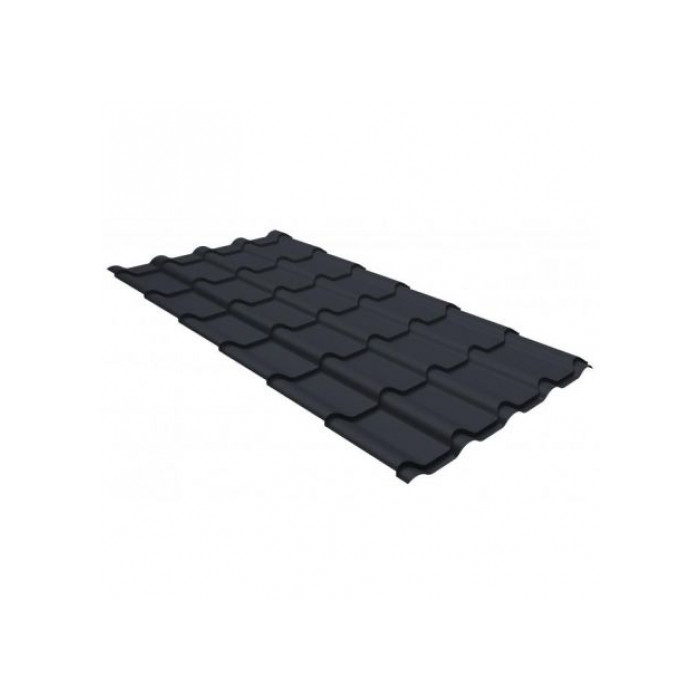 Металлочерепица Grand Line Kamea (Камея) 0,5 GreenCoat Pural Matt BT RAL 7024 Мокрый асфальт