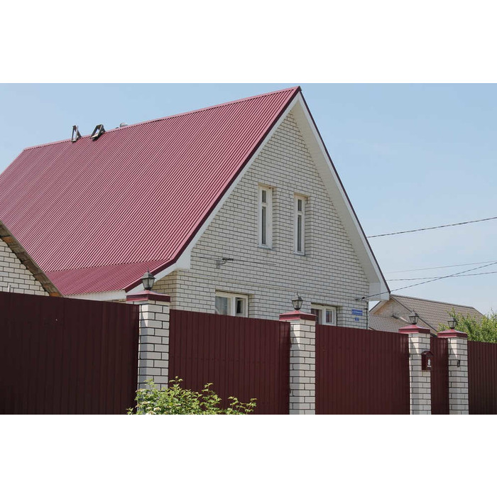 Профнастил С8А 0,5 Satin с пленкой RAL 3005 красное вино фото 2