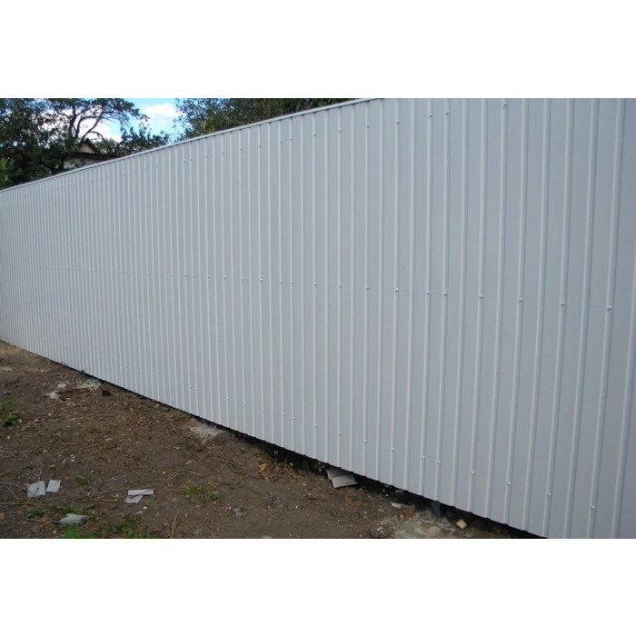 Профлист Grand Line C20A Satin 0.5 мм RAL 9006 Бело-Алюминиевый фото 5