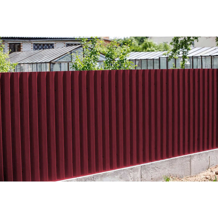 Профнастил С20В 0,5 Satin с пленкой RAL 3005 красное вино фото 4