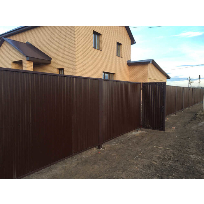 Профнастил С20В 0,5 Satin с пленкой RR 32 темно-коричневый фото 7