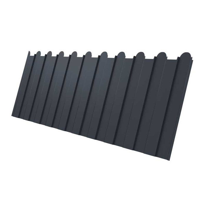 Профлист Grand Line фигурный C8A Drap 0.45 мм RAL 7024 Мокрый Асфальт