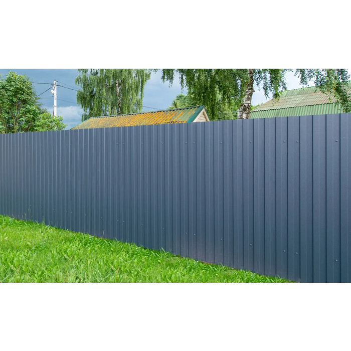 Профлист Grand Line С20R GreenCoat Pural BT, matt 0.5 мм RAL 7016 Антрацитово-Серый фото 5
