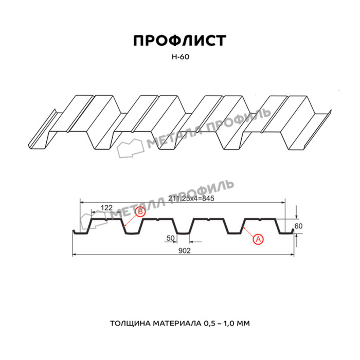 Профлист Металл-Профиль Н-60 Полиэстер 0.7 мм RAL 6002 Зеленый лист фото 2