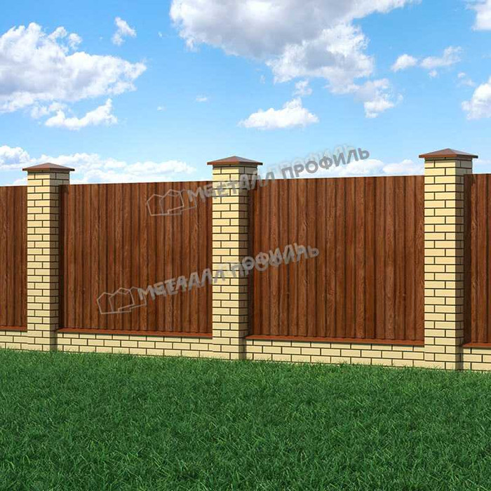 Профлист Металл Профиль МП-20 0,5 ECOSTEEL® Мореный Дуб | B фото 3