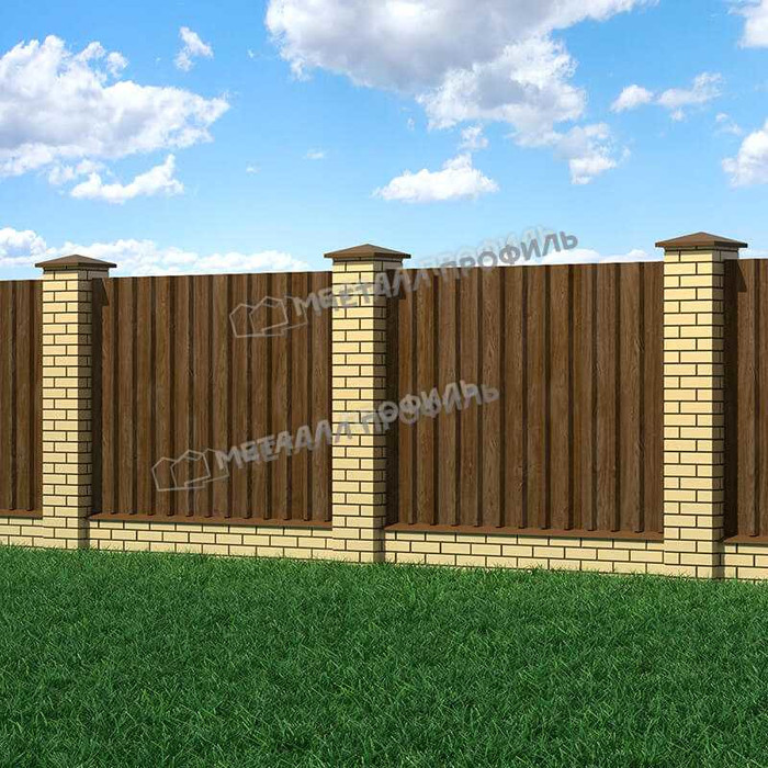 Профлист Металл-Профиль МП-35 ECOSTEEL® матовый 0.5 мм Мореный Дуб фото 3
