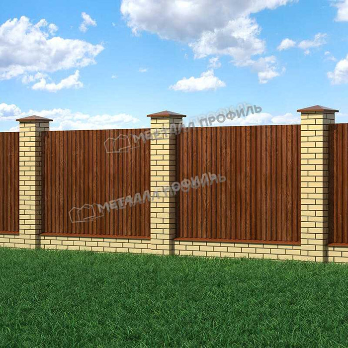 Профлист Металл Профиль С-21 0,5 ECOSTEEL® Мореный Дуб фото 3