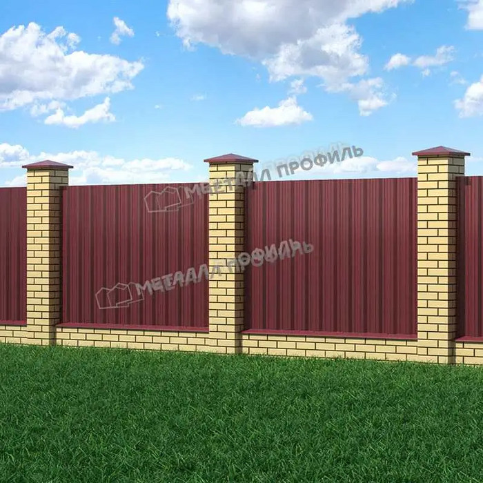 Профлист Металл-Профиль НС-35 NormanMP 0.5 мм RAL 3005 Красное вино фото 3