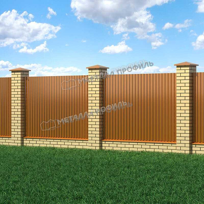 Профлист Металл Профиль С-21 0,5 AGNETA® Copper/Copper/Медный/Медный фото 3