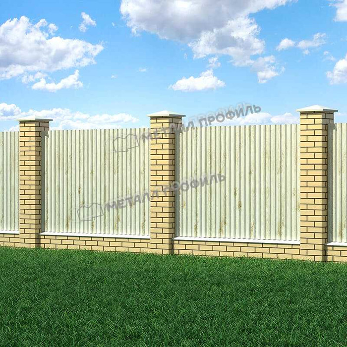 Профлист Металл-Профиль С-21 ECOSTEEL® матовый 0.5 мм Беленый Дуб фото 3