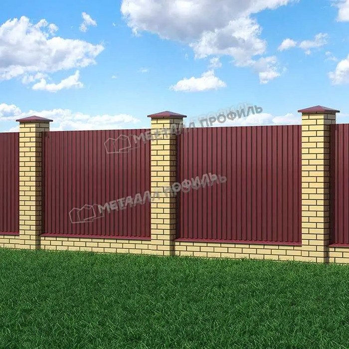 Профлист Металл-Профиль С-21 VikingMP® E 0.5 мм RAL 3005 Красное вино фото 3