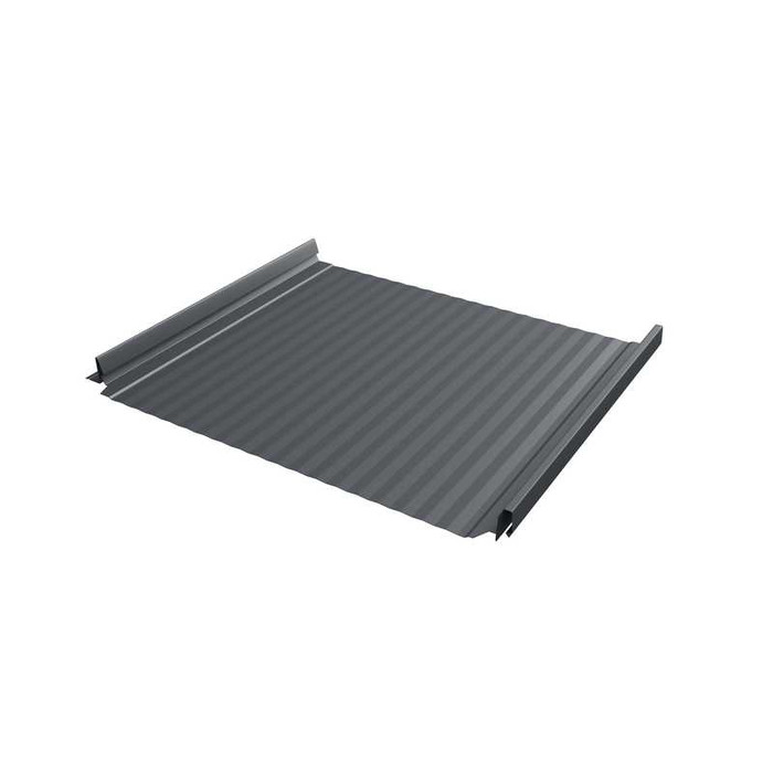 Фальцевая кровля Кликфальц Pro Gofr Grand Line 0,5 Quarzit PRO Matt RAL 7024 Мокрый Асфальт