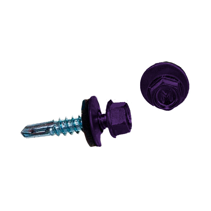 Саморез по металлу Daxmer 5,5х25 RAL 4000 (250) сверло №3