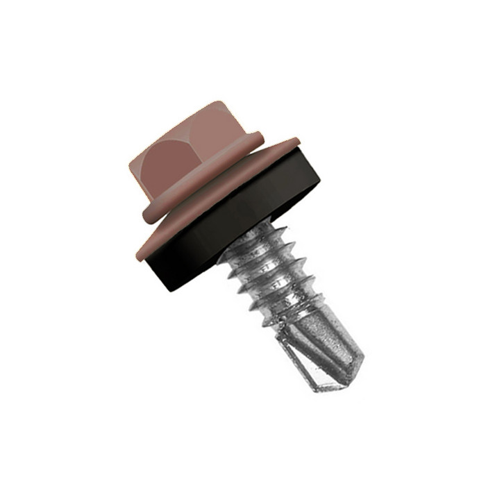 Саморез по металлу Daxmer 5,5х25 RAL 8012 (250) сверло №3