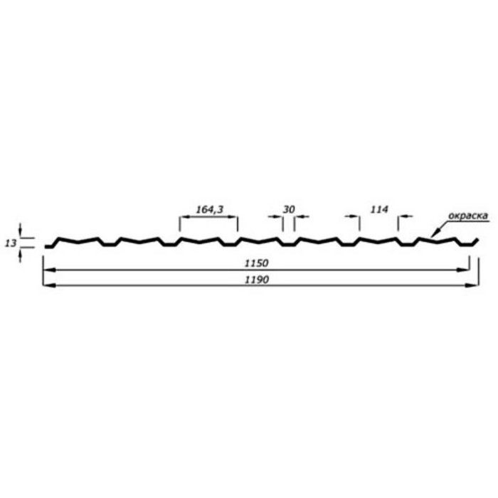 Профнастил Профлист-Металл C15ПГ 0.65 Оцинкованный