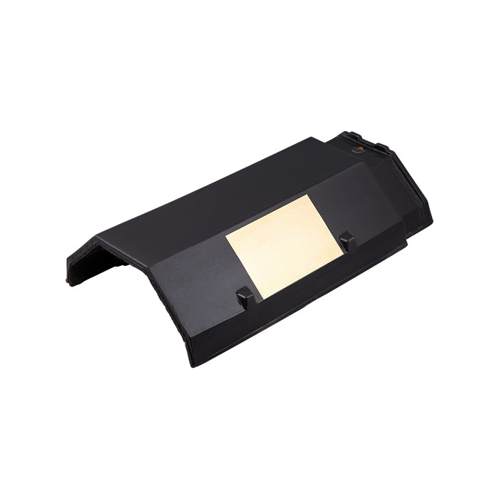 Коньковая черепица №17, Алмазно-черный, золотой квадрат,Erlus