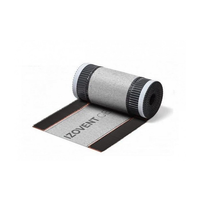 Аэроэлемент конька/хребта IZOVENT GEO, 5х0,310м, для керамической и цементно-песчаной черепицы, Черный, 4roof