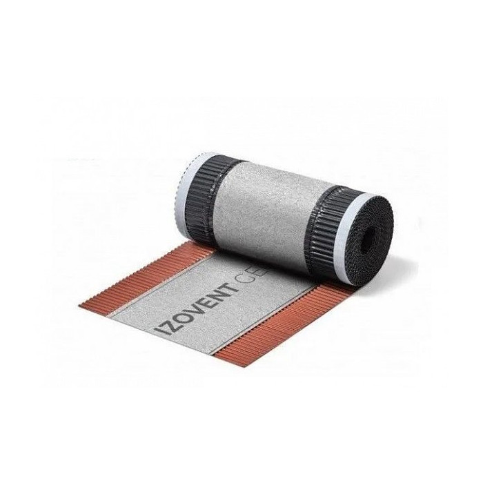 Аэроэлемент конька/хребта IZOVENT GEO, 5х0,310м, для керамической и цементно-песчаной черепицы, Красный, 4roof