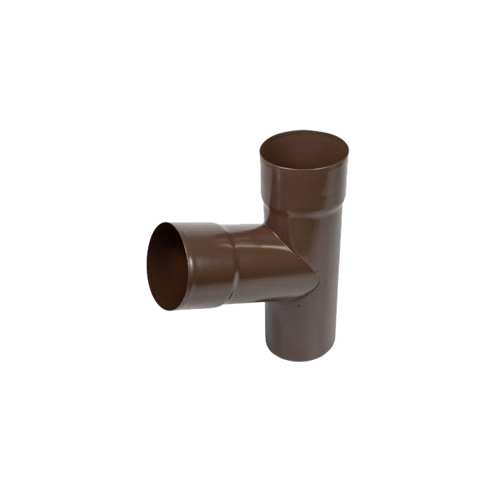 Тройник трубы, сталь, d-100 мм, коричневый RAL 8017, Aquasystem
