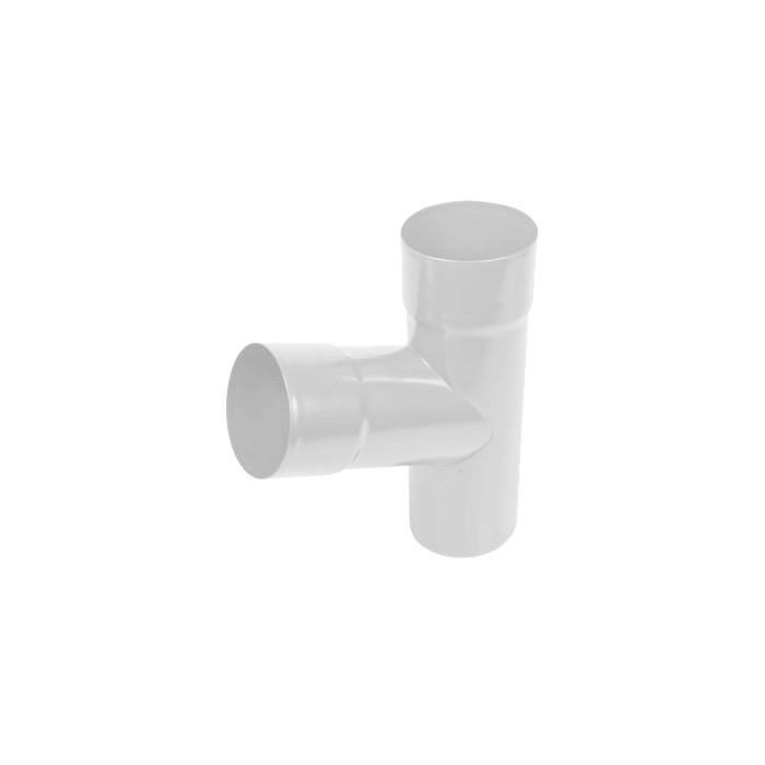 Тройник трубы, сталь, d-90 мм, белый, Aquasystem
