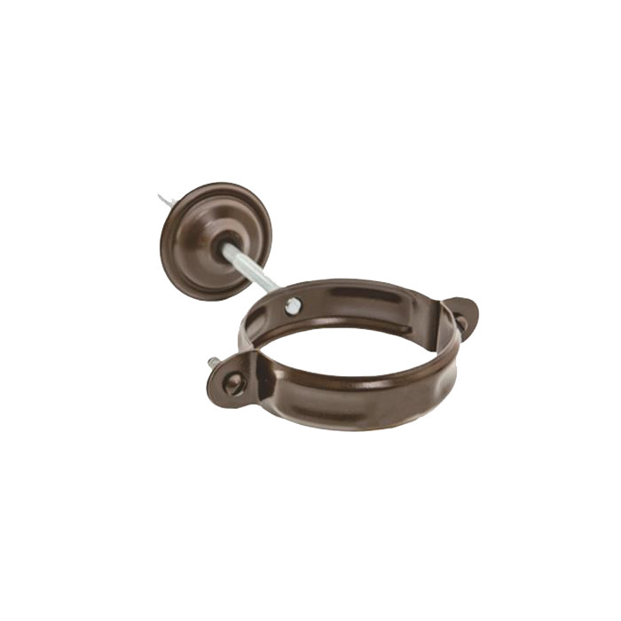 Хомут трубы с комплектом крепления, сталь, d-90 мм, коричневый, Aquasystem