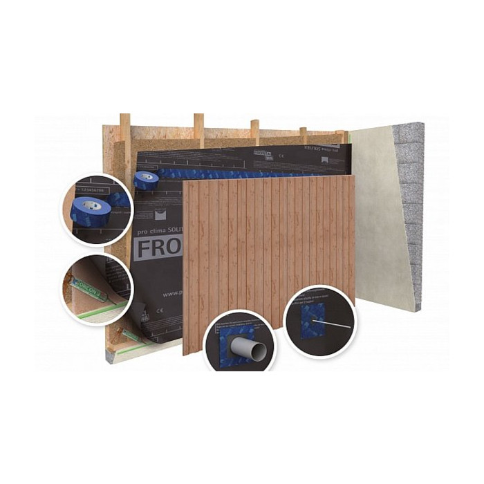 SOLITEX FRONTA HUMIDA ветровлагозащитная мембрана для фасада (1,5 м х 50 м), Pro clima фото 3