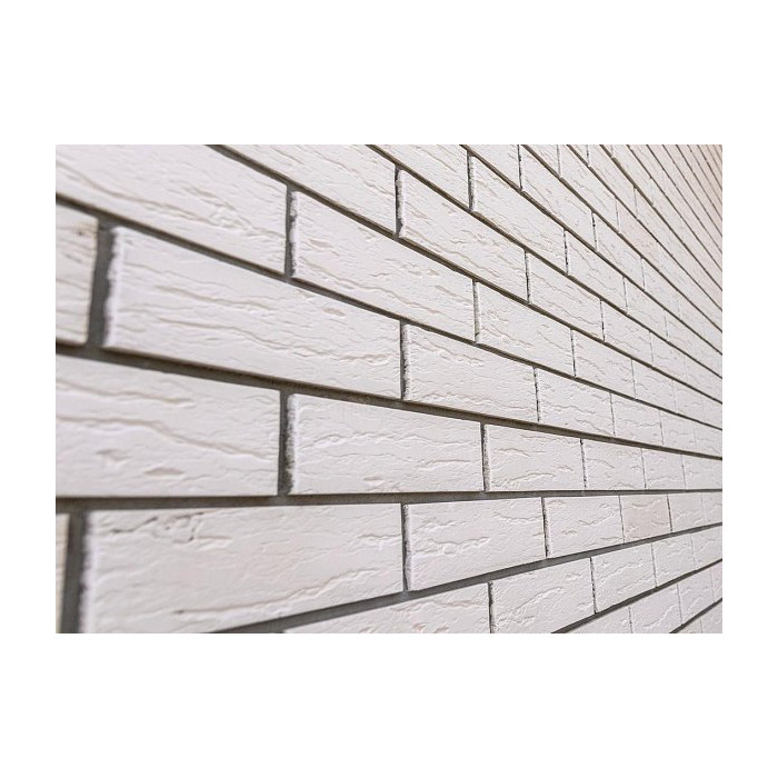 Лицевой керамический кирпич пустотелый, Белый ROCK ригель, рельефная, 0.75 NF, Красная гвардия фото 3