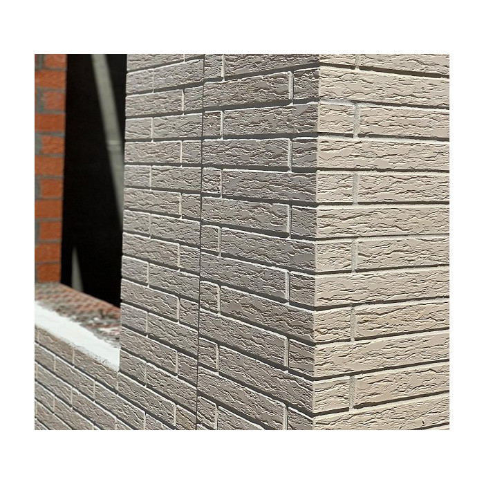 Лицевой керамический кирпич пустотелый, Белый ROCK ригель, рельефная, 0.75 NF, Красная гвардия фото 5