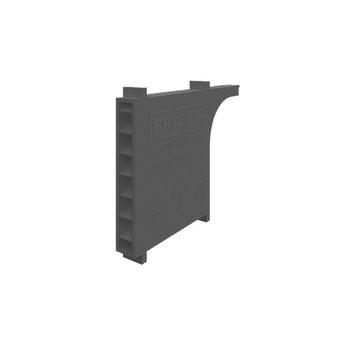 Вентиляционно-осушающая коробочка V-box 90, темно-серая, Bricko