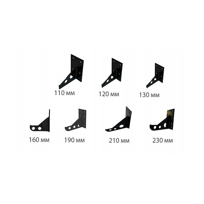 Кронштейн для оконных проемов без утеплителя, из окрашенной стали, 230мм Bricko фото 2