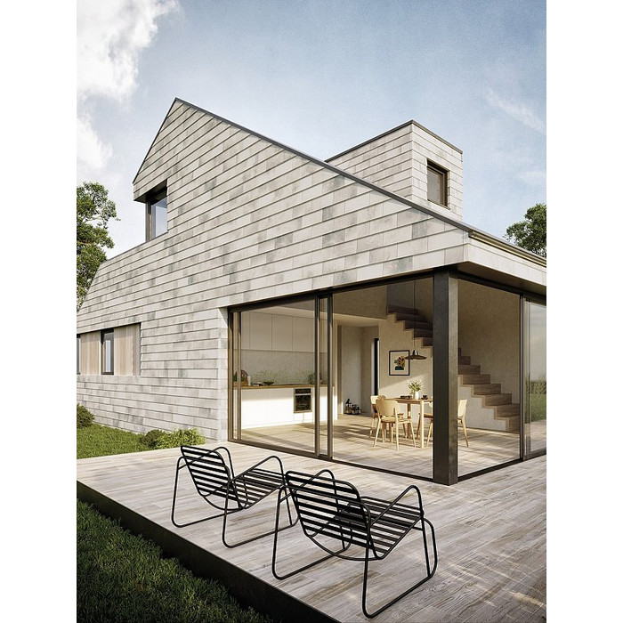 Клинкерная дранка Rustikotta, 200х400 мм, Light grey flamed, Tempio фото 6