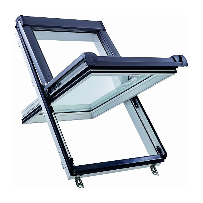 Окно R45 K200 с термоблоком, 114х118 см, из ПВХ (однокамерное, среднеповоротное), Roto фото 2