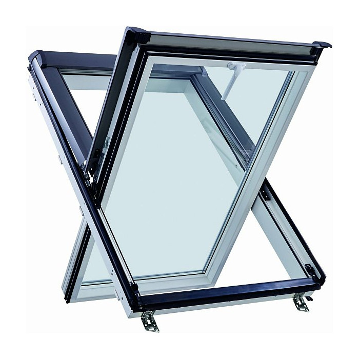 Окно R45 K200 с термоблоком, 114х118 см, из ПВХ (однокамерное, среднеповоротное), Roto фото 3