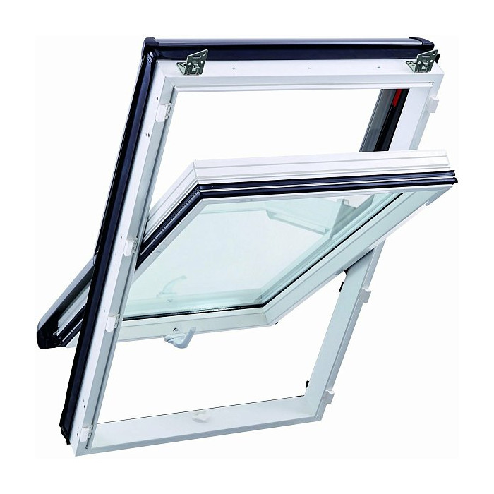 Окно R49 K200 с термоблоком, 114х118 см, из ПВХ (двухкамерное, среднеповоротное), Roto фото 5